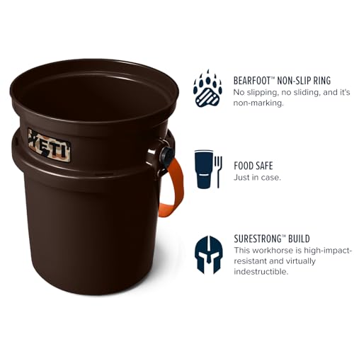 YETI Loadout 5-Gallon Bucket, Impact Resistant Fishing/Utility Bucket - color: Wetlands Brown