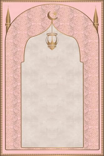 Prayer Rug Non-Slip Seccade Pink 70x110cm Polyester Felt Mat Washable Islamic Prayer Mat for Women and Girls - Pink, 28x43 inch