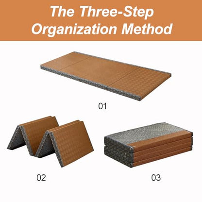 Japanese Tatami Mat, Tatami, Rug, Foldable Mattress, Roll up Rug, Japanese Floor Mattress, Floor Sleeping Japanese Futon Mattress, Meditation Yoga, Zen - size: Brown 80×200×3.5cm