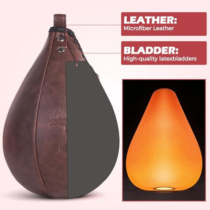 Speed Bag, Speed Punching Bag, Boxing Ball, Punching Dodge Striking Bag for Boxing Training Home Gym Sports Fitness - color: Brown