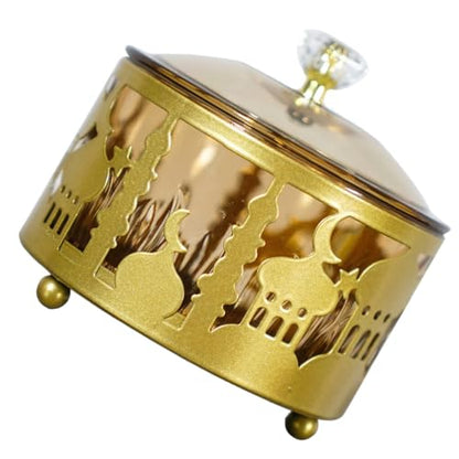 ABOOFAN Metal Tray Eid Mubarak Candy Tray Dessert Serving Dried Fruit Container Eid Candy Dish Mubarak Dessert Ramadan Plates Tableware Box Plastic