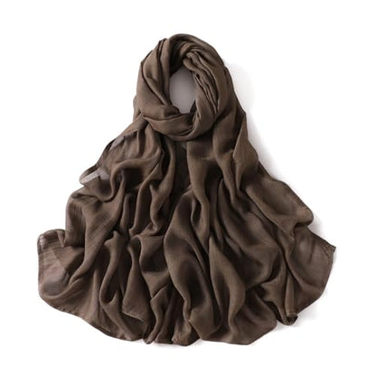 Viscose Hijab Scarf for Women Muslim Cotton Jersey Hijab Fashion Long Scarf Shawls - color: Khaki