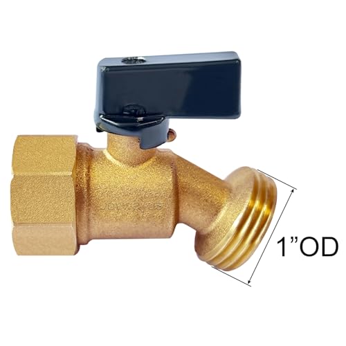Joywayus Brass Outdoor Spigot Hose Bibb Valve 1/2"NPT Female x 3/4"GHT Male | Quarter Turn Ball Valve, Garden Hose Outlet Connector - size: 1/2"NPT