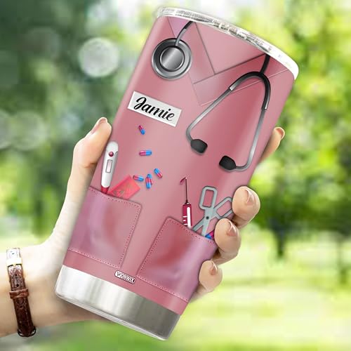 Personalized Nurse Gifts for Women 20oz Stainless Steel Insulated Coffee Cup Travel Mug Tumbler with Lid Appreciation Gift for Mom Wife Christmas Birthday Mother's Day Valentine - color: Nurse
