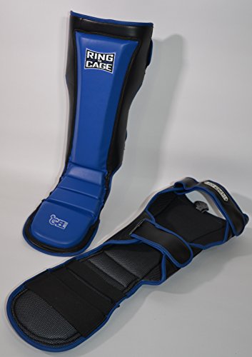 Ultima GelTech MMA Muay Thai Grappling Shin Instep Shin Guards - color: Blue, size: Large