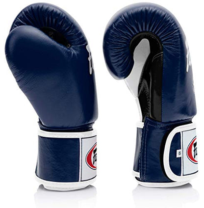 Fairtex BGV1 무에타이 복싱 트레이닝 스파링 장갑 남성, 여성, 아동용 | 프리미엄 품질, 경량 및 충격 흡수 복싱 장갑 - color: 블루/블랙/화이트., size: 14온스