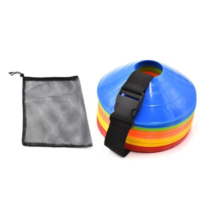 COOLHOOD Nylon Buckle Straps, Football Cones Disc Cones Soccer Agility Cones Sports Training Cones Multicolor Field Marker Plastic Cones with Holder