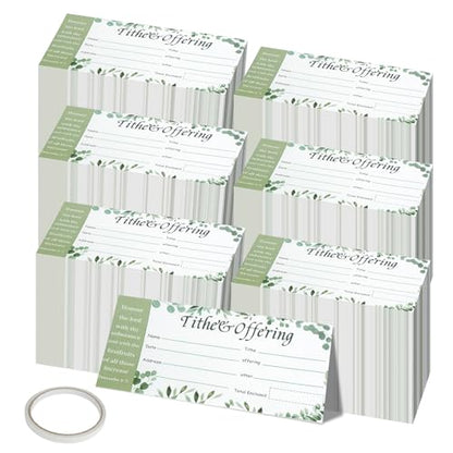 1100 Count Church Offering Envelopes Greenery Bill Size Blank Envelope Tithe Donation My Offering for Checks Cash Religious Occasions Church Supplies