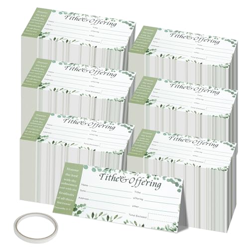 1100 Count Church Offering Envelopes Greenery Bill Size Blank Envelope Tithe Donation My Offering for Checks Cash Religious Occasions Church Supplies