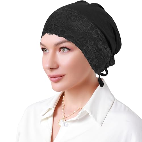 Muslim Hijab Undercap Women Underscarf Hijab Cap Islamic Turbans Scarf Inner Cap Eid Headscarf Hijab Bonnet - color: Black