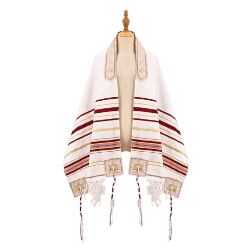 NEW-Red tallit lady prayer shawl Christian woman jewish cloth scarf - color: New-red