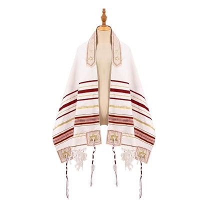 NEW-Red tallit lady prayer shawl Christian woman jewish cloth scarf - color: New-red