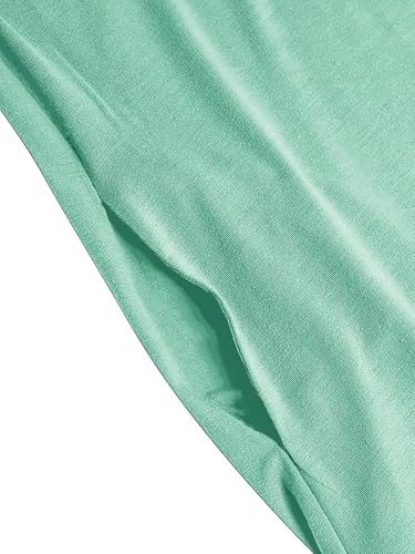 WSPLYSPJY High Neck Kids Girls Abaya Dress Solid Color Muslim Robe Prayer Clothes with Pockets - color: 연한 녹색., size: 7-8세