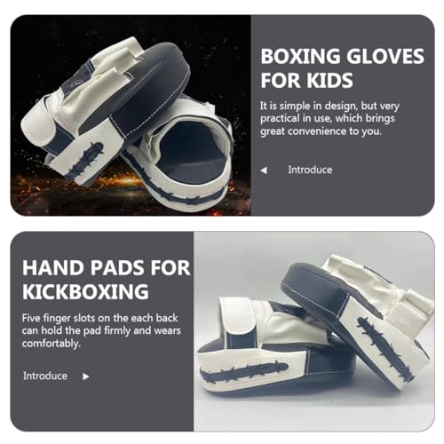ABOOFAN Focus Mitts and Hand Pads for Kickboxing Muay Thai, Upgraded Thickened Curved Training Strike Shield, Black and White, Portable Martial Arts Boxing Target for Men and Women