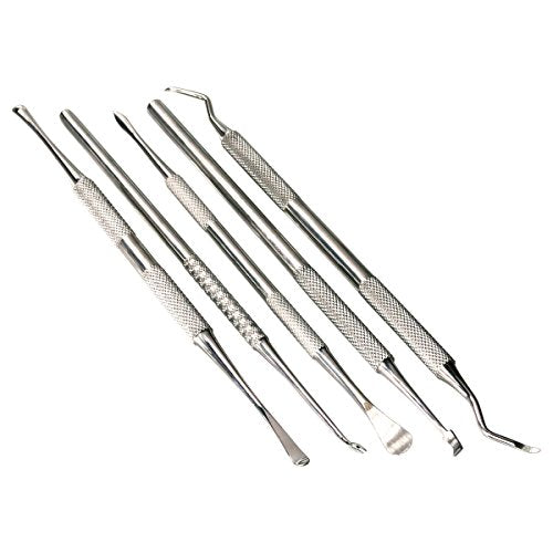 HTS 152D5 5 Pc Stainless Steel Scraper Wax & Clay Sculpting Tool Set - size: 152D5 5 Pc Scraper Set