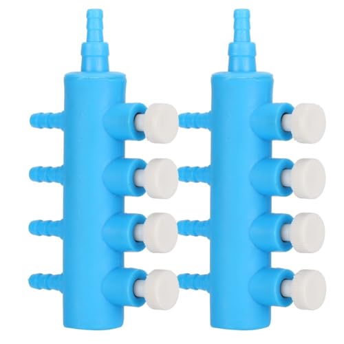 2Pcs 4mm Adapter Connector Plastic Distributor Aquarium Air Pump Splitter for Fish Tank Oxygen Tubing(4 Way) - style: 4 Way