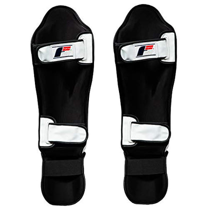 Title Boxing Fighting Sports S2 Gel Power Shin & Instep Guards, White/Black, Regular