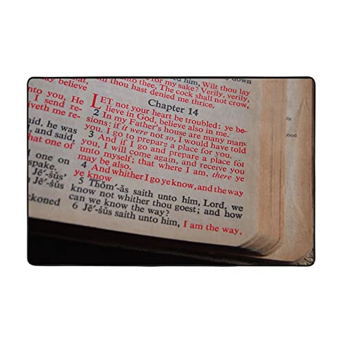 Vivacite Prayer Mat Christian Gifts for Women Men Faith Religious Spiritual Gifts for Women Prayer Rug with Bible Verse Christian Decor Area Rug for Pray and Meditaion Scripture Chapter 14, 36"X24" - color: Chapter 14 Scripture, size: 2' x 3' (Rectangular