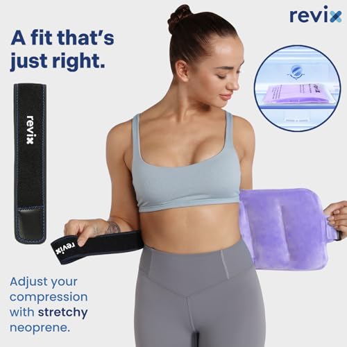 REVIX Ice Pack for Injuries Reusable Gel for Lower Back & Shoulder, Purple | 16x9in Full Coverage for Lower Back, Shoulder, Hip & Knee, Cold Compress Therapy, Hands-free Strap, Long-lasting Gel - style: Purple-Pack 1