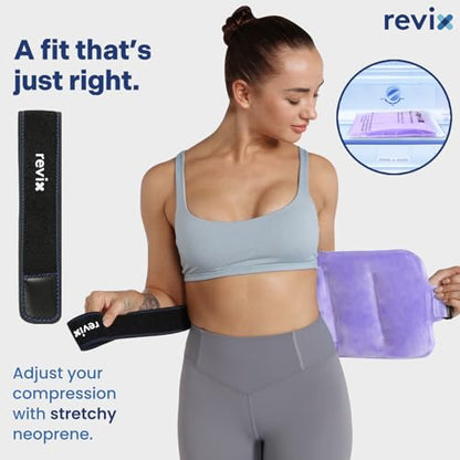 REVIX Ice Pack for Injuries Reusable Gel for Lower Back & Shoulder, Purple | 16x9in Full Coverage for Lower Back, Shoulder, Hip & Knee, Cold Compress Therapy, Hands-free Strap, Long-lasting Gel - style: Purple-Pack 1