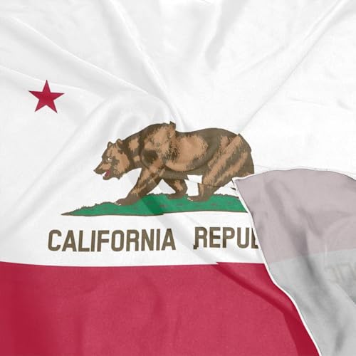 Women's Silk Scarf Square Satin Head Scarves Fashion Neck Scarf Hair Wraps Silk Bandana - color: California Flag