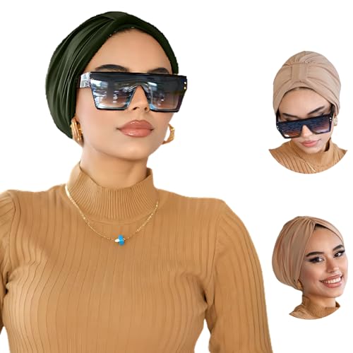 Para Life Turban With Band - Women's Hijab & Hair Wraps - Instant Hijab Cap - color: Khaki