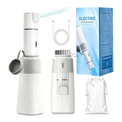 Portable Bidet for Travel, Handheld Bidet Sprayer for Toilet, Electric Portable Bidet for Women Men,450ML Peri Bottle, Rechargeable,2 Modes,Personal Hygiene,Postpartum Care,Outdoor Camping shatafa