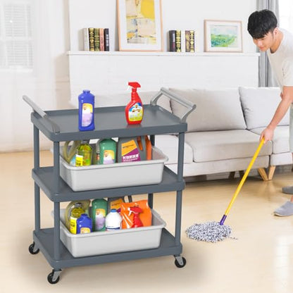 24 L Commercial Bus Tub, Plastic Bus Tubs, 6 Packs, Light Gray | Dish Tubs Restaurant, Food Service Bus Box - size: 24 L