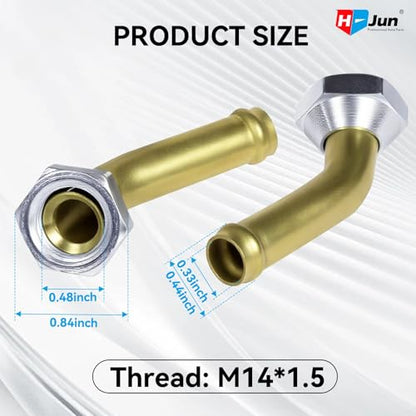 Transmission Cooler Oil Tube Connector Compatible with Acura TSX 2.4L 2004-2005, 2pcs Radiator Cooling Line Fittings (Thread M14x1.5)