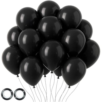 Voircoloria 105pcs Black Party Latex Balloons, 12inch - color: 04 Black, size: 12 inch - 105pcs