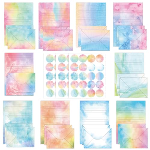 160 Pcs Stationery Set with Envelopes, 50 Letter Writing Sheets - color: Watercolor stationery