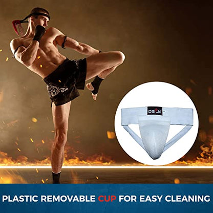DEFY All Sports Men Groin Guards MMA Boxing Protector Martial Art Kick Boxing Muay Thai Cricket