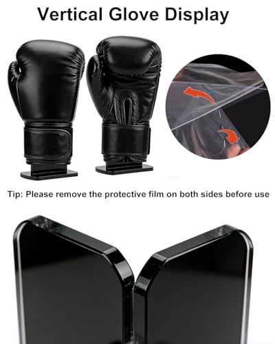 Black Boxing Glove Display Case,Boxing Gloves Stand Holder,Acrylic Boxing Glove Holder,Boxing Gloves Display Stand,Baseball Glove Display Rack (1 Pack) - color: 1 Pack