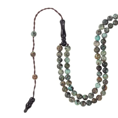Tasbih Premium Muslim Prayer Beads Made with Natural Stone Beads for Daily Misbaha and Meditation (4mm (99 Beads), African Turquoise, Sky Blue) - color: African Turquoise, Sky Blue, size: 4mm (99 Beads)