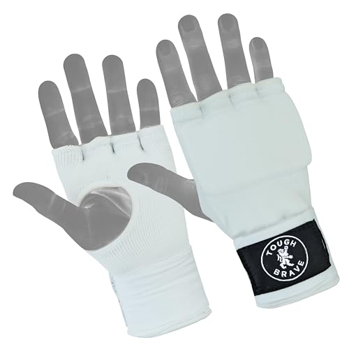 Boxing Gel Hand Wraps Quick Wraps – Padded Inner Gloves for Boxing, Muay Thai, Kickboxing & MMA Training - color: White, size: Large