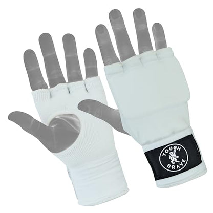 Boxing Gel Hand Wraps Quick Wraps – Padded Inner Gloves for Boxing, Muay Thai, Kickboxing & MMA Training - color: White, size: Large