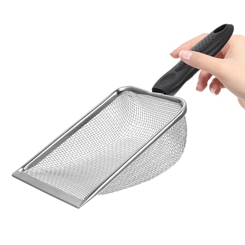 Reptile Sand Substrate Scoop Stainless Steel Litter Cleaner Shovel for Tortoise and Lizard Terrarium Maintenance