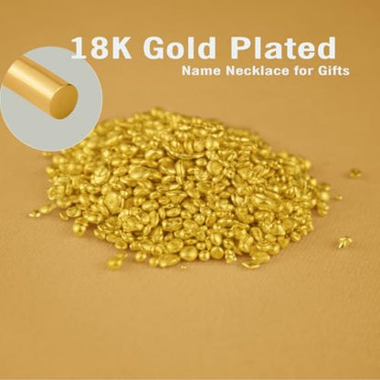 DayOfShe Custom Name Necklace for Women Gifts, 18K Gold Plated Layered Names Necklace Personalized Gifts for Birthday - color: Style 3-Crusive Font