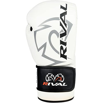RIVAL Boxing RB2 2.0 Super Bag Gloves, Hook and Loop Closure - High-Density, Multi-Layered Padding, and Breathable Mesh Palm - color: White, size: Medium