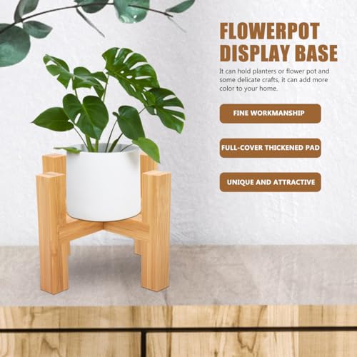 Wooden Flowerpot Holder Stand with Four Legs Plant Pot Base with Non-slip Pads Indoor Outdoor Flower Rack for Flowerpots Crafts and Fish Tank Protection