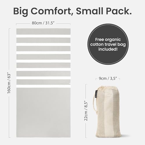 SummerSand Microfiber Beach Towel - Quick Dry, Sand Free - Compact and Lightweight for Travel - Recycled Materials - Travel Bag Included - Large Microfiber Towel (63x31.5in – Marble Sand) - color: Marble Sand