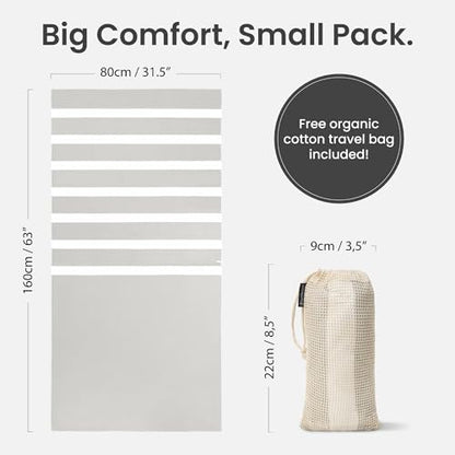 SummerSand Microfiber Beach Towel - Quick Dry, Sand Free - Compact and Lightweight for Travel - Recycled Materials - Travel Bag Included - Large Microfiber Towel (63x31.5in – Marble Sand) - color: Marble Sand