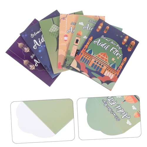 Veemoon 6pcs Eid Mubarak Money Envelopes Unique Eid Paper Envelopes for Cash Sturdy Design for Celebrations and Special Occasions