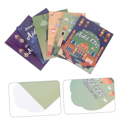 Veemoon 6pcs Eid Mubarak Money Envelopes Unique Eid Paper Envelopes for Cash Sturdy Design for Celebrations and Special Occasions