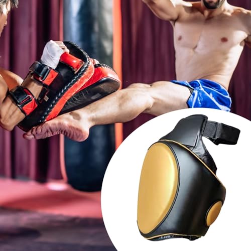 Yiju Kickboxing Thigh Pad Leg Kick Pad Versatile Body Protector Protect Pad for Taekwondo Karate Boxing Coach Trainer Equipment - color: Gold Right