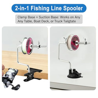 Fishing Line Spooler, Portable Table Mount Fishing Line Spooler | Adjustable Design Fits Most Spool Sizes, Easy To Install, Convenient Tool For Winding And Removing Fishing Line