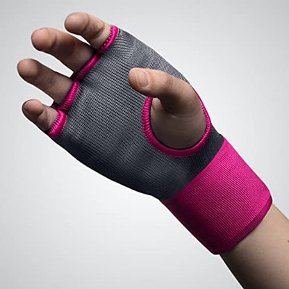 Hayabusa Quick Gel Boxing Hand Wrap Gloves - color: Grey/Pink, size: Medium