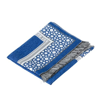 Islamic Prayer Rug Elegant Masjid Pattern Thin Mat Muslim Portable Blanket Ramadan Eid Gift Rug Turkish Prayer Carpet - Blue 1pc - color: 1pc Bluec