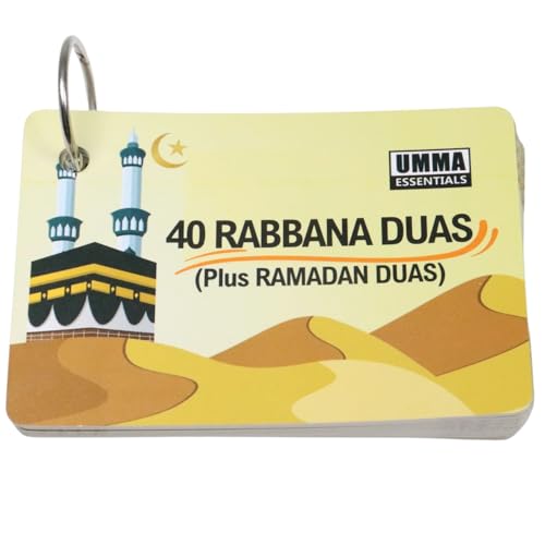40 Rabbana Dua Cards – Arabic & English, Pocket-Sized, Includes Ramadan, Hajj & Umrah Duas, Easy-to-Read, Compact Prayer Cards for Travel, Pilgrimage & Daily Use