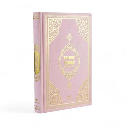 FURKAN English Translation of The Noble Qur'an Large Size (English and Arabic Editions), Al Quran Al Karim, Islamic Gift, Gift for Women, (9.8x6.7″) Thermo Leather Covered Quran - Pink - color: Pink